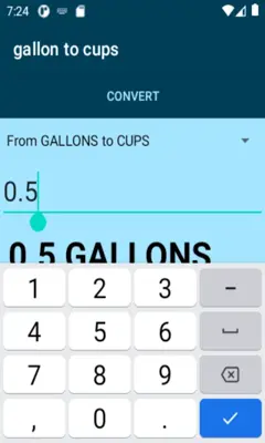 gallon to cups converter android App screenshot 2