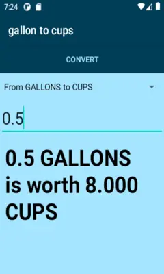 gallon to cups converter android App screenshot 3